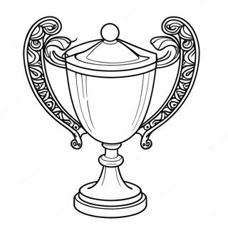 Skinande Guld Trofé Målarbok | Trofé målarbild