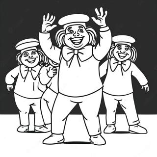 Glad Oompa Loompa Dansar Färgläggningssida | Oompa Loompa målarbild