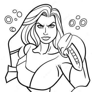 She Hulk i aktion färgläggningssida | She Hulk målarbild