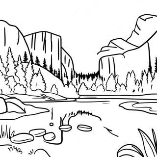 Yosemite nationalpark färgläggningssida | Yosemite målarbild