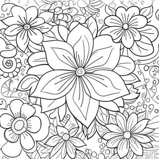Mörk Grunge Blommor Färgläggningssida | Grunge Estetik målarbild