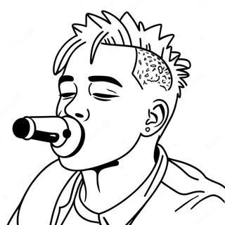 XXXTentacion Uppträder på Scen Färgläggningssida | XXXTentacion målarbild