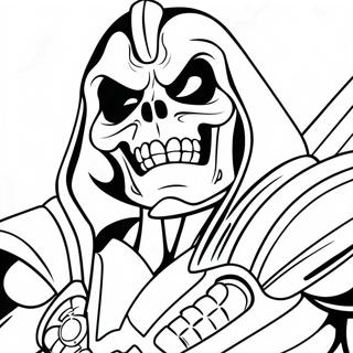 Skeletor med Hotfullt Leende Färgläggningssida | Skeletor målarbild
