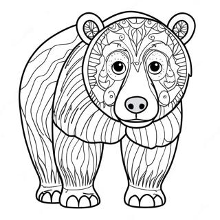 Brun Björn Färgläggningssida | Brun björn målarbild