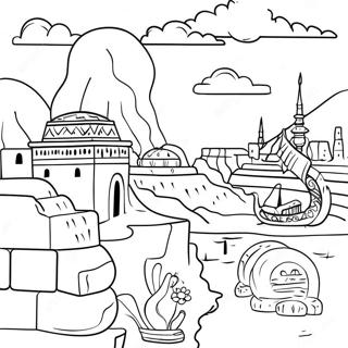 Mesopotamien antik civilisation målarbok | Mesopotamien målarbild