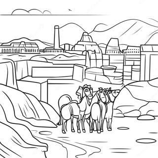 Mesopotamien sumerisk stad målarbok | Mesopotamien målarbild