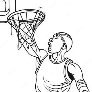 Basketspelare som dunkar färgläggningssida | NBA Logotyp målarbild