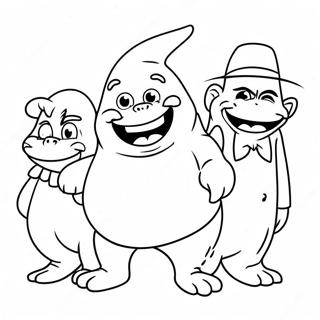 Grimace med Vänner Färgläggningssida | Grimas målarbild
