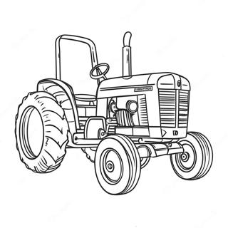 Vintage dragtraktor färgläggningssida | Dragtraktor målarbild