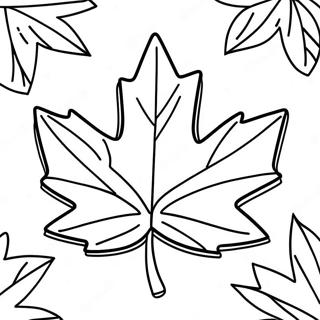 Kanada Lönnblad Färgläggningssida | Kanada målarbild