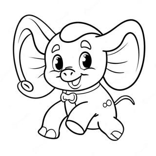 Söt Dumbo Flygande Målarbok | Dumbo målarbild