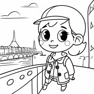 Äventyrlig Marinette i Paris Färgläggningssida | Marinette Mirakulös målarbild