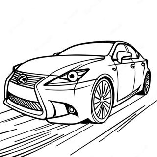 Lexus Bil i Rörelse Färgläggningssida | Lexus målarbild