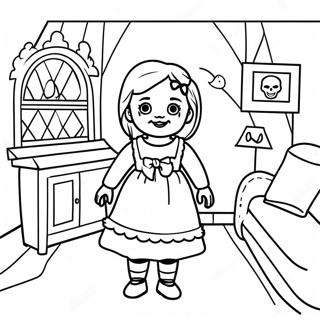 Annabelle i Spökhus Målarbild | Annabelle målarbild