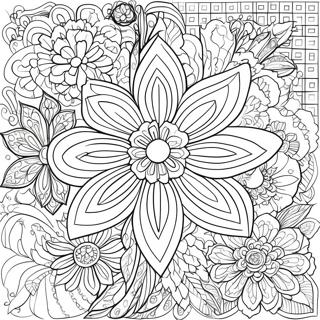 Intrikat Hårt Blomsterfärgläggningssida | Hård Blomma målarbild