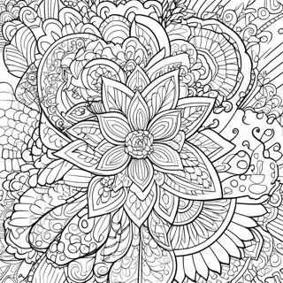 Detaljerad Blomster Mandala Färgläggningssida | Hård Blomma målarbild
