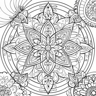 Helig Geometri Mandala Färgläggningssida | Helig Geometri målarbild