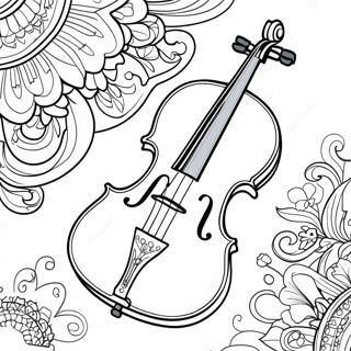 Violin Färgläggningssida | Violin målarbild