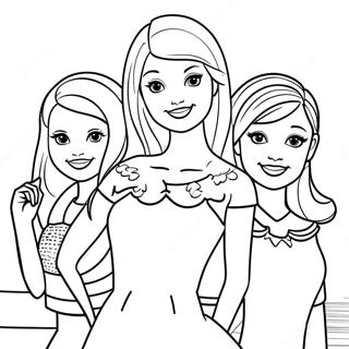 Barbie Skipper med vänner färgläggningssida | Barbie Skipper målarbild