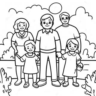 Glad familjeträff färgläggningssida | Välkommen hem pappa målarbild