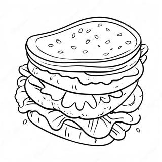 Läcker smörgås färgläggningssida | Lunch målarbild