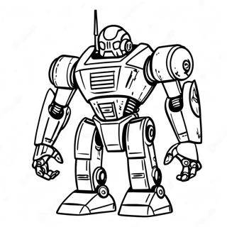 Framtida Mecha-robot färgläggningssida | Mecha Byggare målarbild