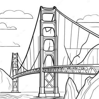 Golden Gate-bron Målarbok | Golden Gate-bron målarbild