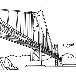 Golden Gate-bron vid Solnedgång Målarbok | Golden Gate-bron målarbild
