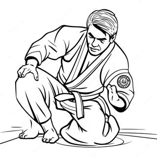 Jiu Jitsu Kämpe i Aktion Målarbok | Jiu Jitsu målarbild