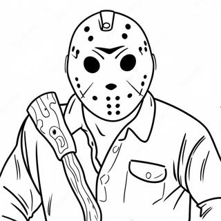 Fredag den 13:e Skrämmande Jason Färgläggningssida | Fredag den 13:e målarbild