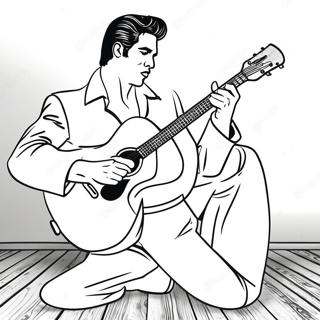 Elvis i Blå Mockaskor Målarbok | Elvis målarbild