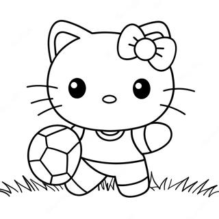 Hello Kitty Fotboll Målarbild | Hello Kitty Fotboll målarbild