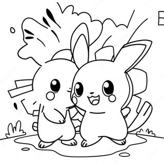 Färgglad Fusion Pokémon stridsscen målarbild | Fusion Pokémon målarbild
