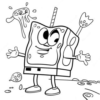 Hög SpongeBob Färgläggningssida | Hög SpongeBob målarbild
