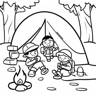 Äventyr Scouter Camping Målarbild | Scouterna målarbild