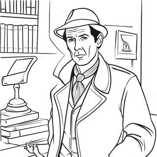 Sherlock Holmes klassisk detektiv färgläggningssida | Sherlock Holmes målarbild