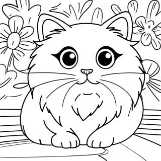 Fluffig Ragdoll Katt med Blå Ögon Målarbild | Ragdoll Katt målarbild