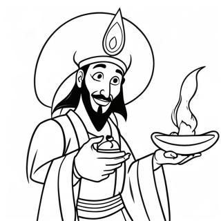 Jafar med Magisk Lampa Målarbild | Jafar målarbild
