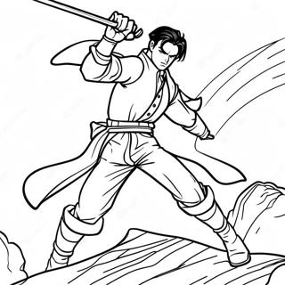 Levi i Dynamisk Stridsställning Målarbild | Levi Attack on Titan målarbild