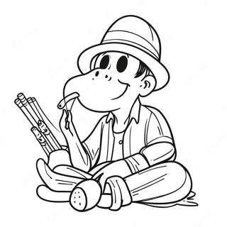 Chill Stoner med en Joint Målarbild | Grönsaksrökare målarbild