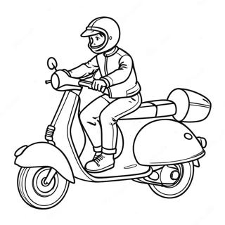 Snabb Scooterförare Målarbild | Sparkcykel målarbild