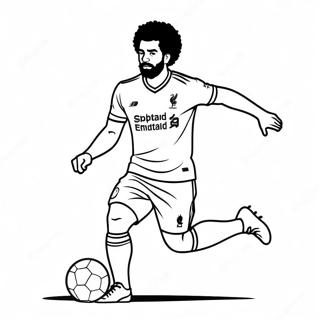 Mo Salah Dribblar Bollen Målarbild | Mo Salah målarbild