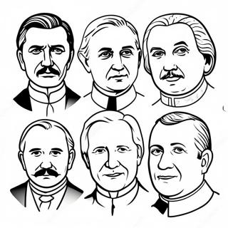 Berömda Historiska Ledare Målarbok | Historiska Gestalter målarbild