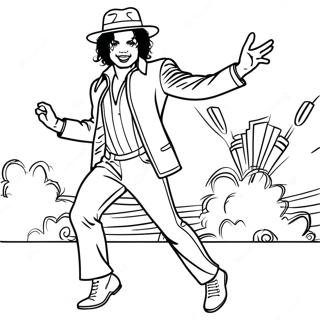Dålig Michael Jackson Dansande Färgläggningssida | Bad Michael Jackson målarbild