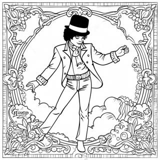 Dålig Michael Jackson Albumomslag Färgläggningssida | Bad Michael Jackson målarbild