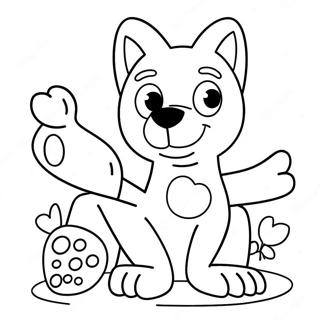 Bluey och Bingo Äventyr Färgläggningssida | Blåy Jätte målarbild