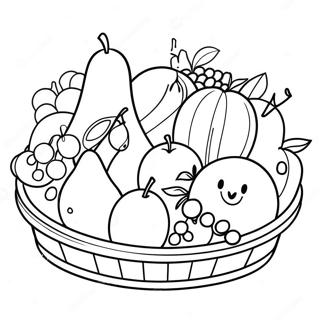 Fruktkorg Färgläggningssida | Fruktkorg målarbild