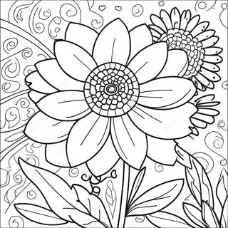 Ringblomma Färgläggningssida | Ringblomma målarbild
