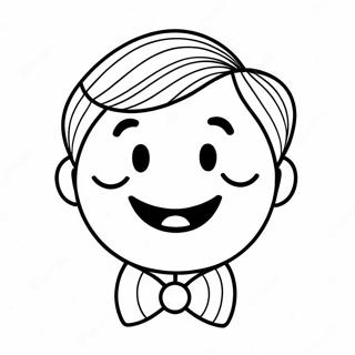 Glad Preppy Ansikte Målarbild | Leende Preppy målarbild