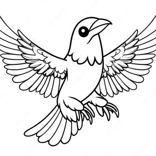Raven med mystiska vingar färgläggningssida | Fortnite Ravn målarbild